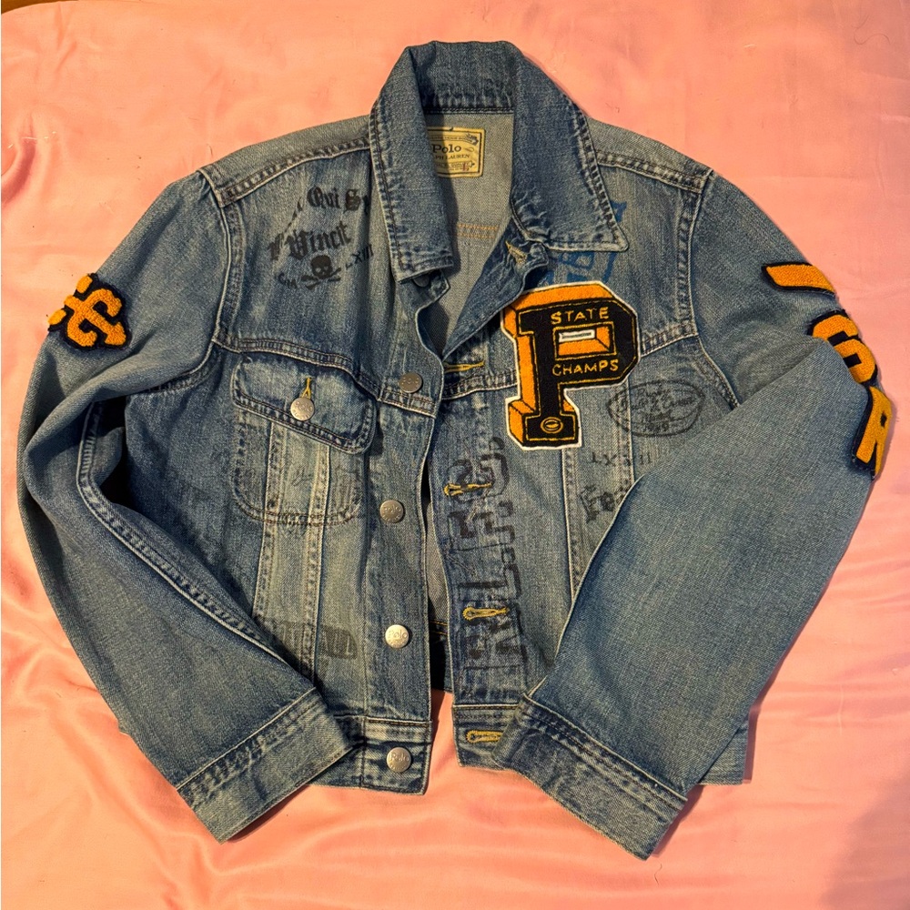 boys Polo denim patched jacket